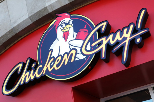 chicken guy logo sign